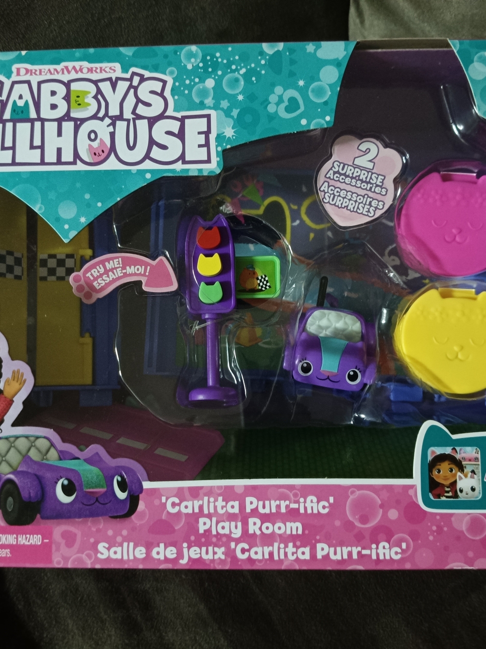 DreamWorks Baby's Dollhouse Carlita Purr-ific Play Room - Purple, Teal, Yellow